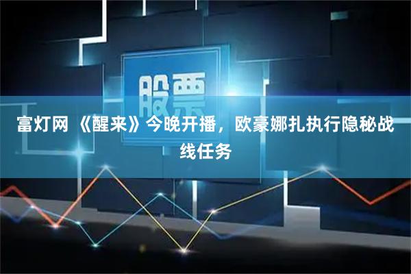富灯网 《醒来》今晚开播，欧豪娜扎执行隐秘战线任务