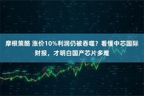 摩根策酪 涨价10%利润仍被吞噬？看懂中芯国际财报，才明白国产芯片多难