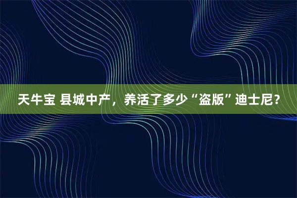 天牛宝 县城中产，养活了多少“盗版”迪士尼？