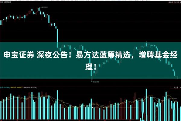 申宝证券 深夜公告！易方达蓝筹精选，增聘基金经理！